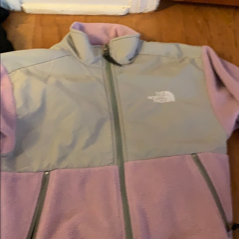 purple north face jacket
